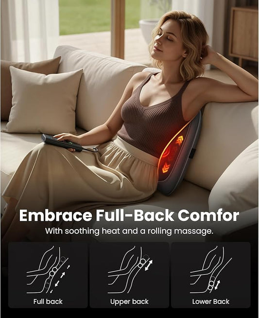 BOB AND BRAD Back Massager for Pain Relief Deep Tissue, FSA EZBack Pro Corded 4D Kneading Shiatsu Back Massager with Heat, HSA Eligible Up and Down Rolling Massage at Office Home, Gift for Man