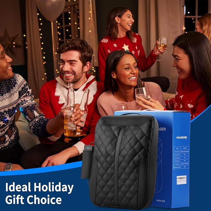 Shiatsu Back Massager with Heat, Rolling Up and Down 4D Kneading Massage, Electric Massager for Pain Relief Deep Tissue, Lumbar Lower Back Massager, Gifts for Women Men Mom Dad