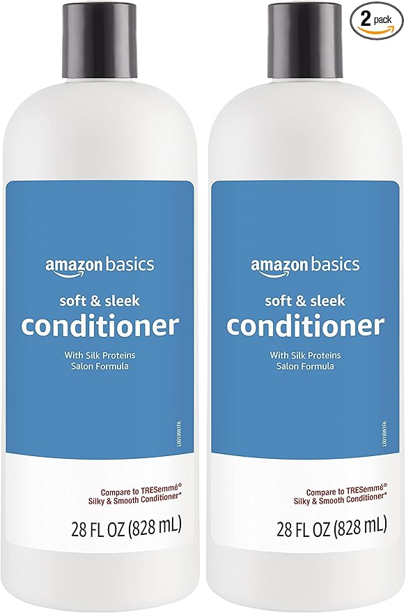 Amazon Basics Conditioner, 28 Fluid Ounce, Pack of 2 | Soft & Sleek | For Dry or Damaged Hair