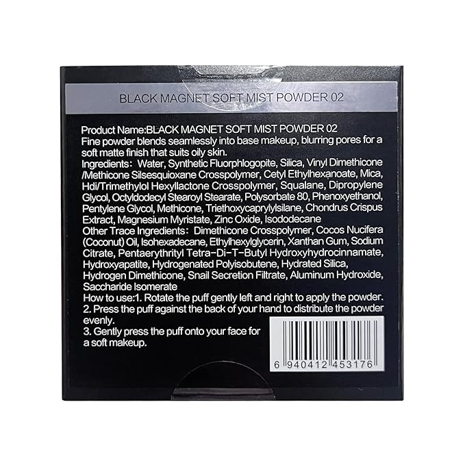 CARSLAN Waterproof Face Pressed Powder Compact, 24H Longlasting Oil Control Pressed Setting Powder Talc-Free Makeup, Shine Free, Poreless, Smooth, 02 for oily skin (0.28Oz)