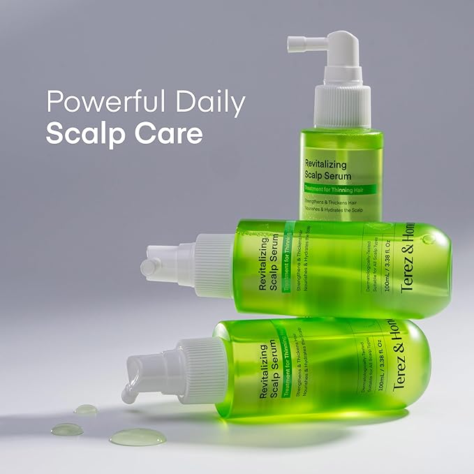 Scalp Serum for Hair Growth Spray - Korean Vegan Treatment for Hair Loss, Thinning & Itchy Scalp, Dermatologically-Tested, Lightweight Exfoliates Dandruff, Strengthen Roots for Men & Women - 2 Pack