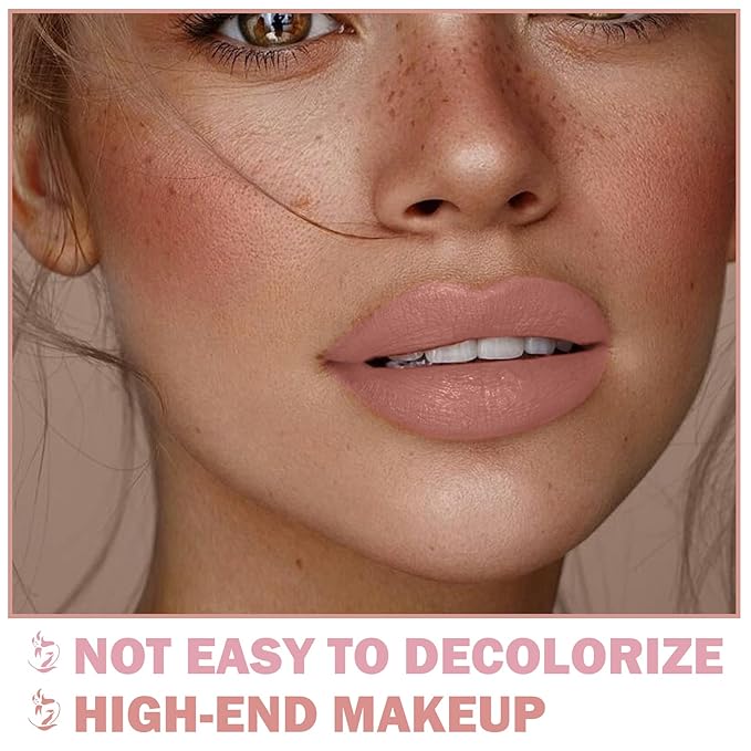 2PCS Matte Nude Lipstick Set Velvet Lip Gloss Nude Lip Stain Paper Tube Lipsticks Non-Stick Cup Waterproof Long Lasting Matte Lipstick for Women Daily Professional Lip Makeup-Light Pink