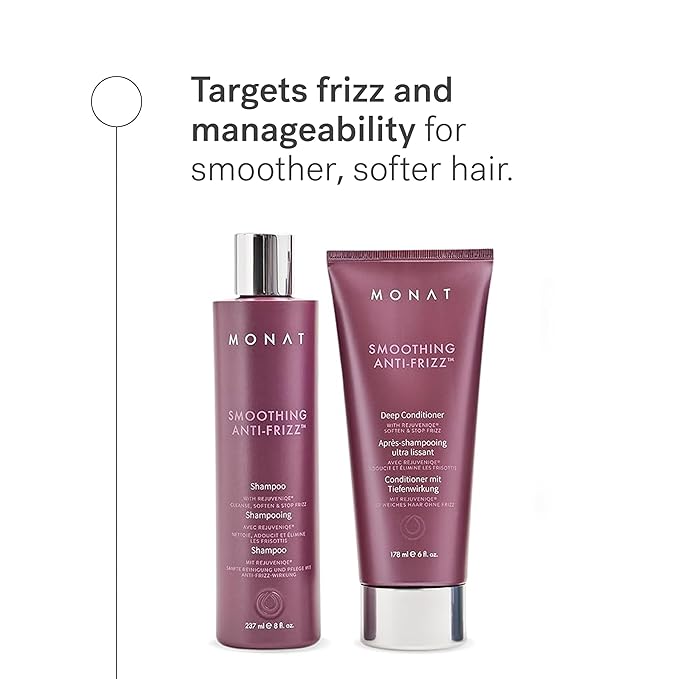 MONAT Smoothing Anti-Frizz Set - Natural Frizz Ease Shampoo & Frizz Dismiss Conditioner for Lightweight Frizz Control and Smooth, Shiny Hair