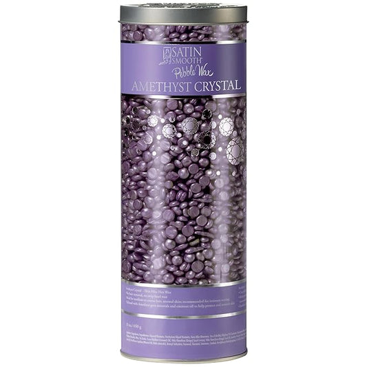 Satin Smooth Amethyst Crystal Flex Hard Wax Beads – Thin-Film Pebble Hard Wax for Sensitive Skin & Fine to Medium Hair, 23 oz