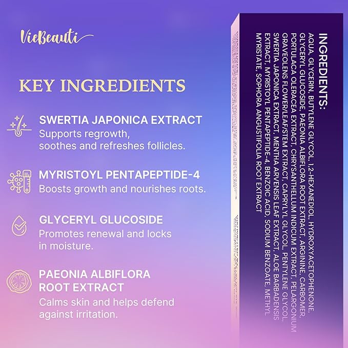 VieBeauti Eyebrow Growth Serum: Eyebrow Serum to Grow Brows with Advanced Formula to Boost Longer Fuller and Thicker Looking Eyebrows 3mL