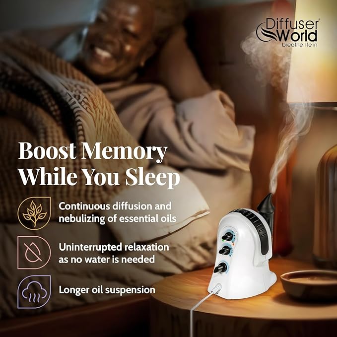 Waterless Diffuser for Essential Oils 110V, Made in USA Black Aroma Atomizer Waterless Essential Oil Diffusers for Home Large Room, Advanced Air Aromatherapy Home Scent Diffusers