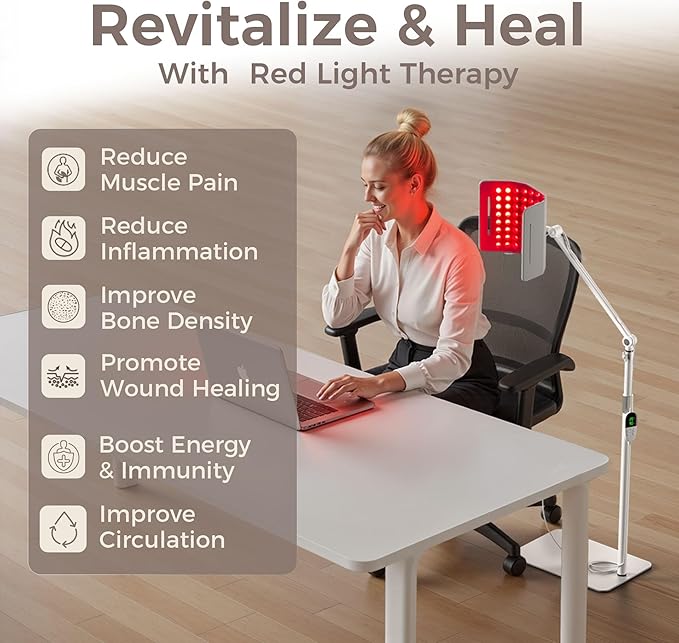 Red Light Therapy for Face and Body, 96 LEDs Curved Silicone Infrared Light Therapy with Stand and Belt, FSA HSA 660nm 850nm Dual Wave Lamp for Muscle Recovery, Skin Care & Sleep Improvement.