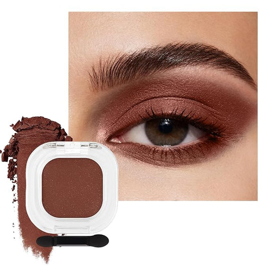 Erinde Dark Brown Single Eyeshadow Palette, Matte Shimmer Cream Eye Shadow for Women, Blendable Long-Lasting Waterproof Eye Makeup Palette, High Pigment Powder Sombra De Ojos, 07 Warm Mocha