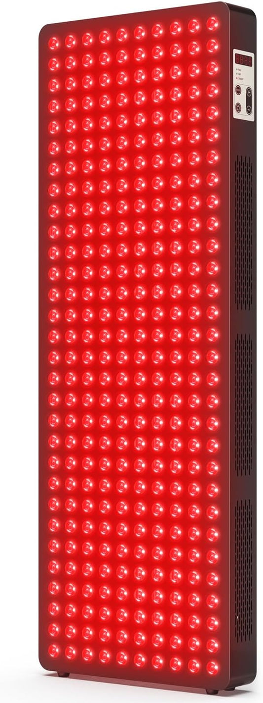 Red Light Therapy Device, Remote Control 300 Dual Chip Clinical Grade LED Lamp, 660nm 850nm Red Near Infrared High Power Panel, Great for Body, Face, Pain, Skin, 400W(Stand Sold Separately)