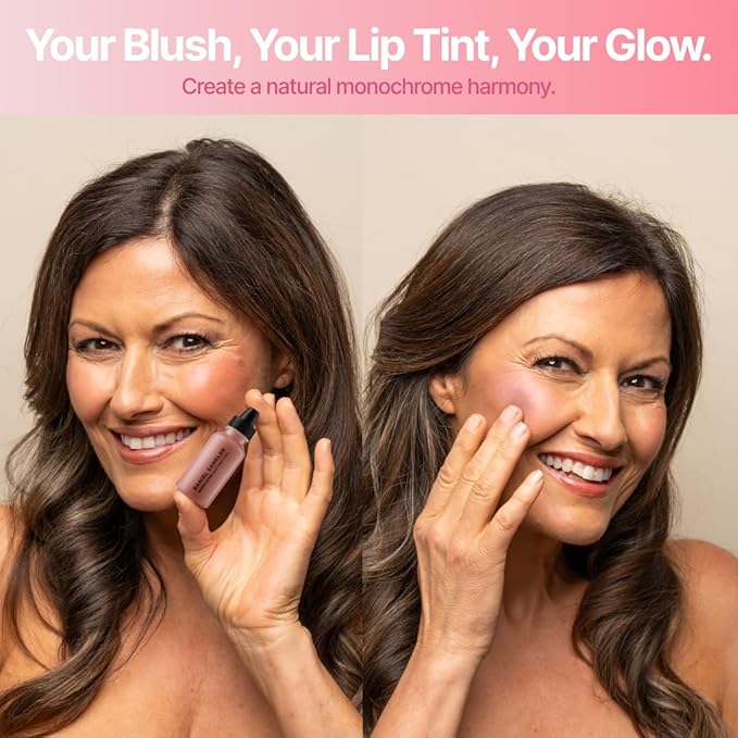 Daniel Sandler Watercolor Liquid Blush — Buildable, Blendable & Long-Lasting Liquid Blush for Cheeks, Lips, & Eyes — Lightweight & Water Resistant — For All Skin Types — Caress