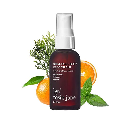 By Rosie Jane Chill Full Body Deodorant Spray - Aluminum Free Deodorant and Body Spray for Women & Men - Enriched with Peppermint, Mandarin & Cypress - Suitable for Sensitive Skin (53ml)