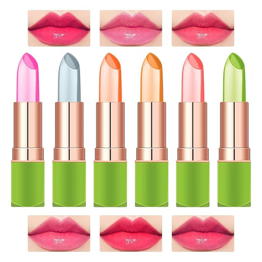 Aloe Jelly Lipstick,Long Wear Nourishing Lip stick,Waterproof Moisturizing Color Changing Lip Balm Lipstick,Lip Gloss,Magic Temp Color Change Matte Lip Gloss Makeup