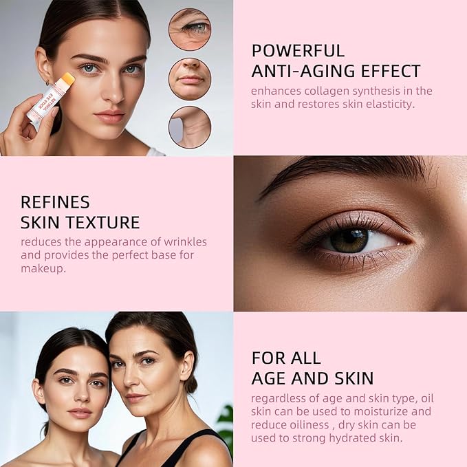 Retinol Eye Stick, Anti-Aging Eye Cream, Skincare for Wrinkles, Dark Circles, Puffiness - Retinol Eye Balm Moisturizes, Softens & Nourish Skin，All-in-One Face Skincare Treatment (0.13oz *60pcs)