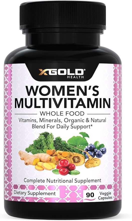 Vegan Women's Daily Multivitamin 50 Plus with Organic WholeFood Based Natural Ingredients, Ginger, Maca, Multi-Vitamin B Complex & More - Energy Support, Immune System Booster -90 Capsules