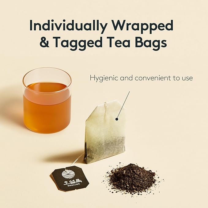 OSULLOC Sweet Honey Black Tea (20 count, 1.06 oz) Black tea filled with Sweet Flavor of Honey, Premium Blended Tea bags from Jeju Island