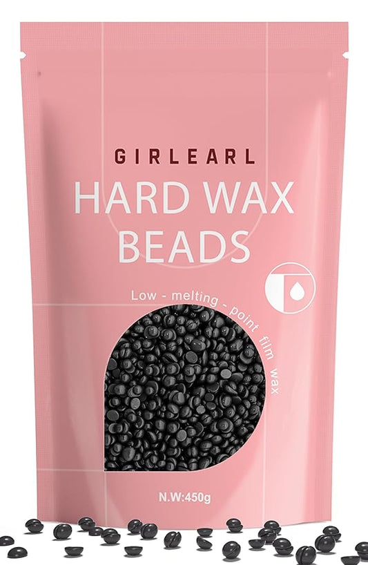 Hard Wax Beads, 1lb Wax Beans for Hair Removal, Hard Wax for Sensitive Skin at Home, Wax Refill Perfect for Legs, Facial, Brazilian Bikini, Eyebrow and Full Body for Women and Men (Black)