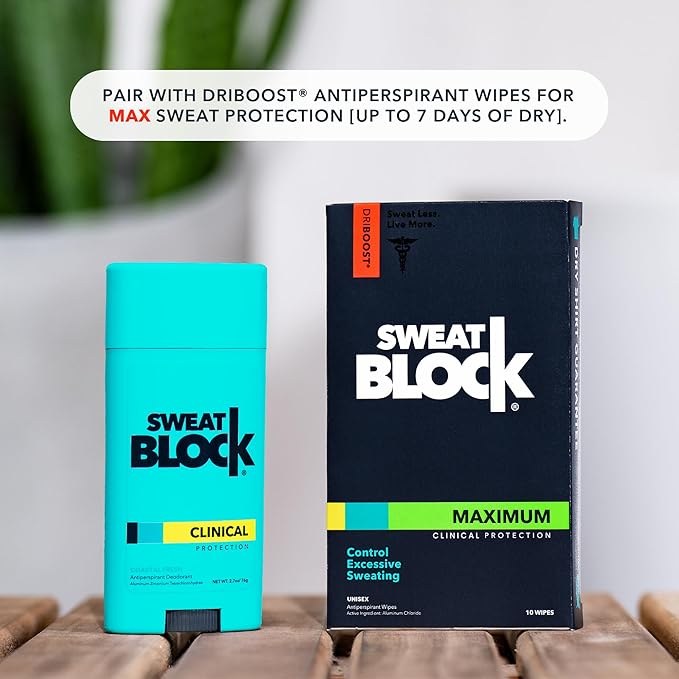 SweatBlock Clinical Strength Deodorant and Antiperspirant for Men and Women Coastal Fresh Scent 2 Pack 48 Hour Protection Against Odor and Excessive Sweat Ideal for Active Lifestyles and Daily Use