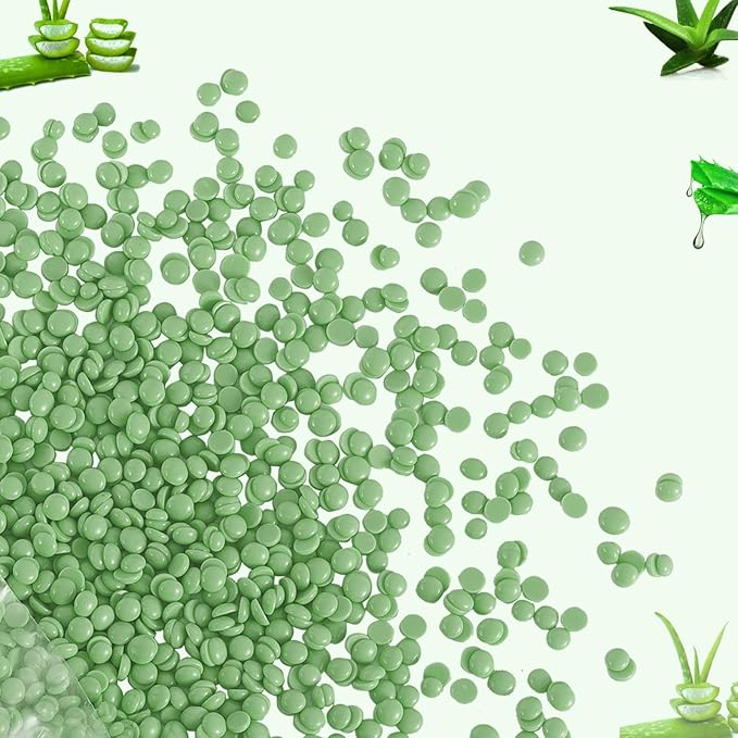 PURPLESKY Wax, 1lb Green Hard Wax Beads for Coarse Hair Removal, Waxing Beads for Bikini, Leg, Back, Face, Brazilian Wax for Women & Girls, Biodegradable, All Skin Types, Unisex, Whole Body