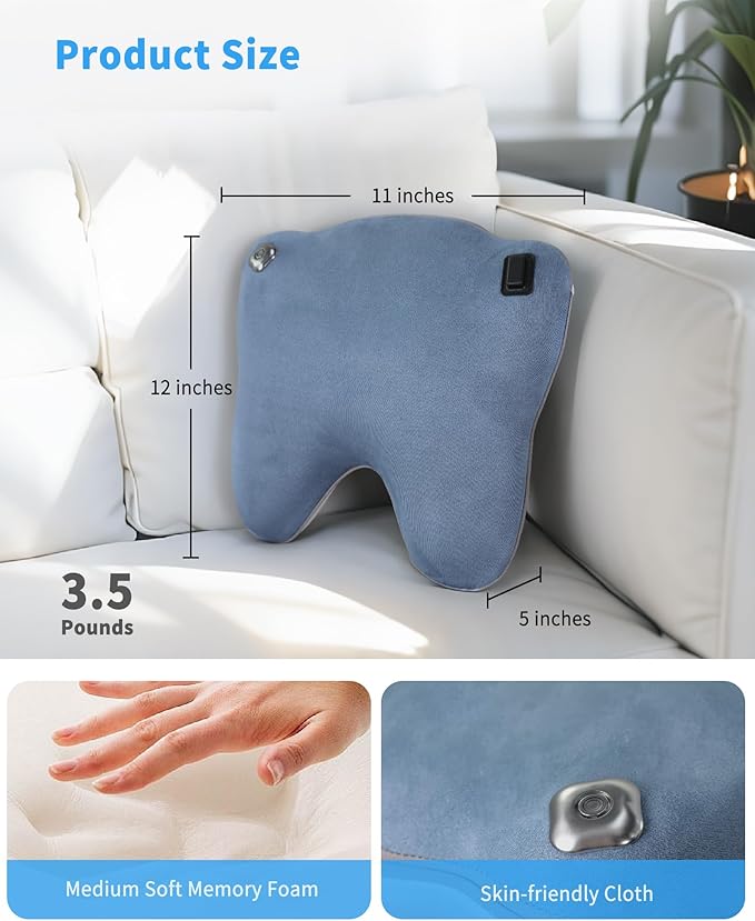 OWAYS Rilassa Cordless Back Massager with Heat, Shiatsu Neck Massager for Pain Relief Deep Tissue, 4D Kneading Massage Pillow for Back, Shoulder, Legs, Relax at Home Office and car