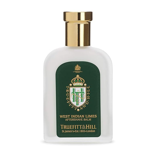 Truefitt & Hill Luxury Aftershave Balm - West Indian Limes - Premium Soothing Moisturizer with Aloe Vera Extract - Ideal for Sensitive Skin, Razor Burn Relief, and a Silky Smooth Finish - 3.38 oz