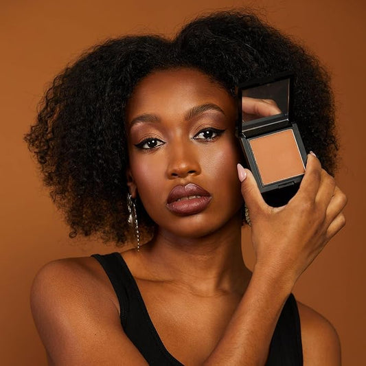 REINA REBELDE Canela On Your Face Finishing Powder | Enriched with Avocado and Rose Oil | Pressed Powder with Oil-Free Finish Long-lasting | Cruelty Free and Vegan Cinnamon shade