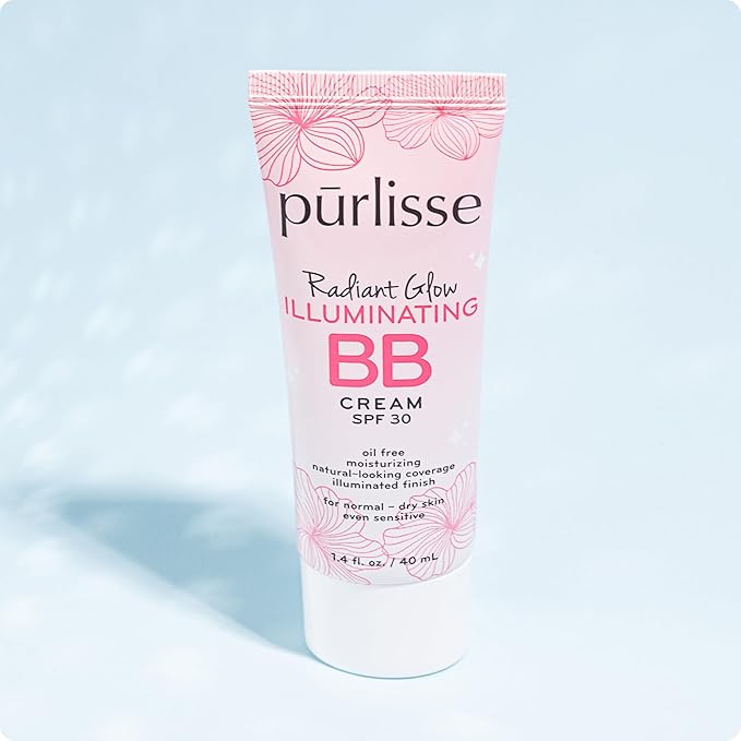 pūrlisse Radiant Glow Illuminating BB Cream with SPF 30 - Glow BB Cream Enriched with Goji & Hawthorn Berry for Dewy Skin - Helps to Improve Skin Texture & Radiance - Fair (1.4 oz)