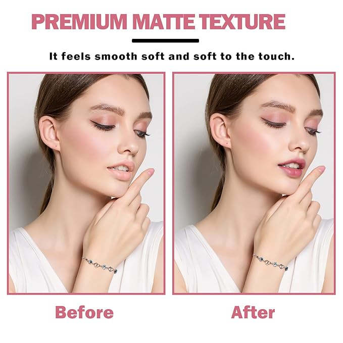 Matte Nude Lipstick Silky Velvet Lip Gloss Nude Lip Stain Paper Tube Lipsticks Non-Stick Cup, Waterproof Long Lasting Matte Lipstick for Women Daily Professional Lip Makeup-03 Pink