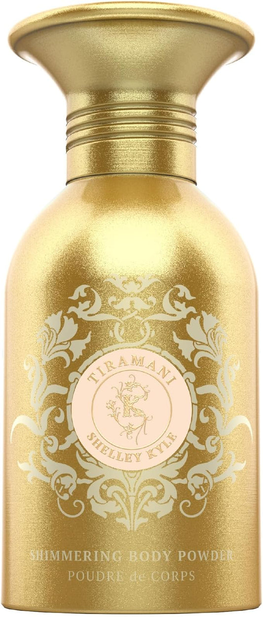 Shelley Kyle Tiramani Talc Free Shimmer Powder, Body Powder, Dusting Powder, Leaves Skin Soft, Dry, Smooth, and Shimmering, 48g