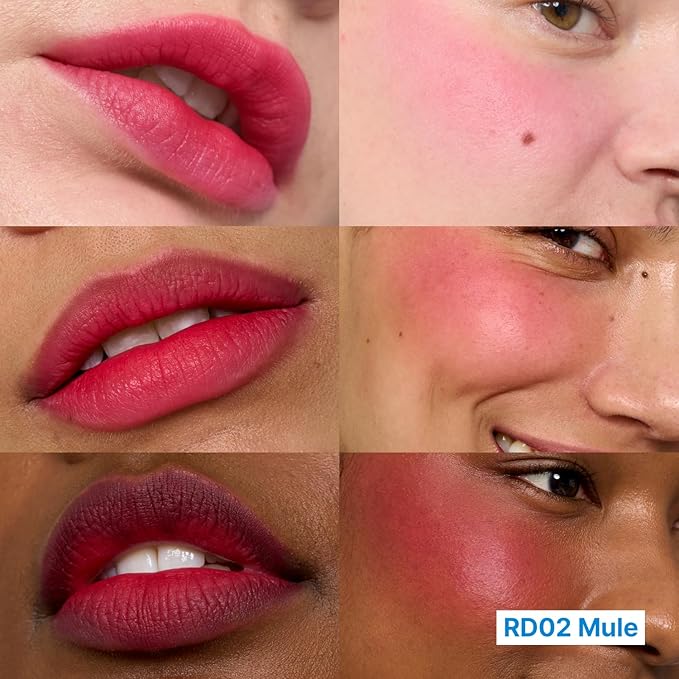 Blurry Pudding Pot + Keychain SET | Airbrushed Blush & Lip, Buildable Pigment, Long-lasting, Lightweight, Easy to Blend, Natural Soft Matte Finish Makeup – Mule (Pink Red) | 0.17 oz