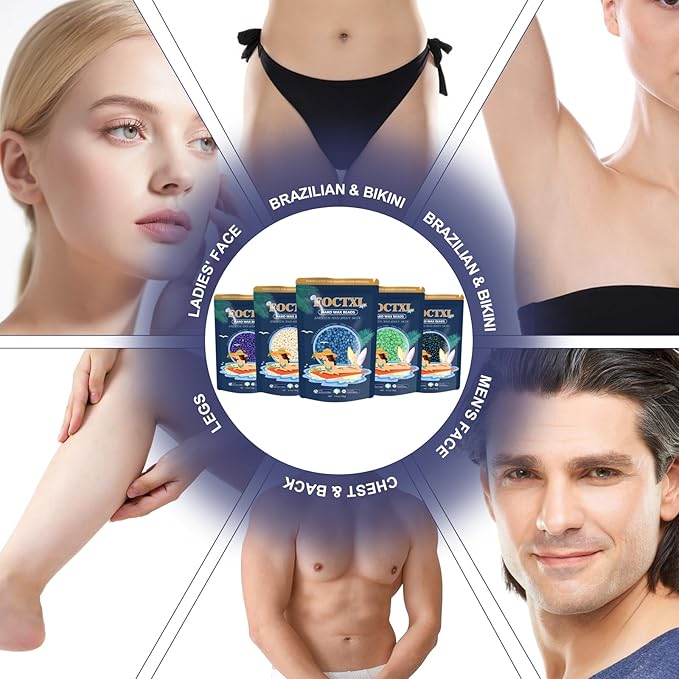 Premium Waxing Kit for Women, Wax Warmer Hair Removal at Home with Beads & Silicone Pot, Hard Wax Warmer for Face, Legs, and Body, Machine, 5 Pack Beads, Accessories, Black