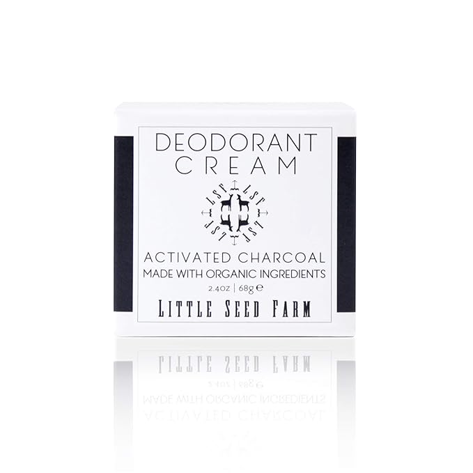 Little Seed Farm All Natural Deodorant Cream - Activated Charcoal - Aluminum Free Deodorant for Women or Men, Net Wt. 2.4oz | 68g