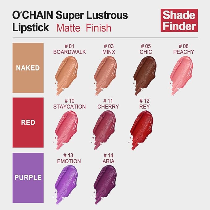 O'CHAIN Nude Matte Lipstick, Long Lasting Full Coverage Non-Transfer Lipstick for Women Infused with Jojoba Oil and Vitamin E, Cruelty-Free & Vegan (03 MINX) 0.12 Oz