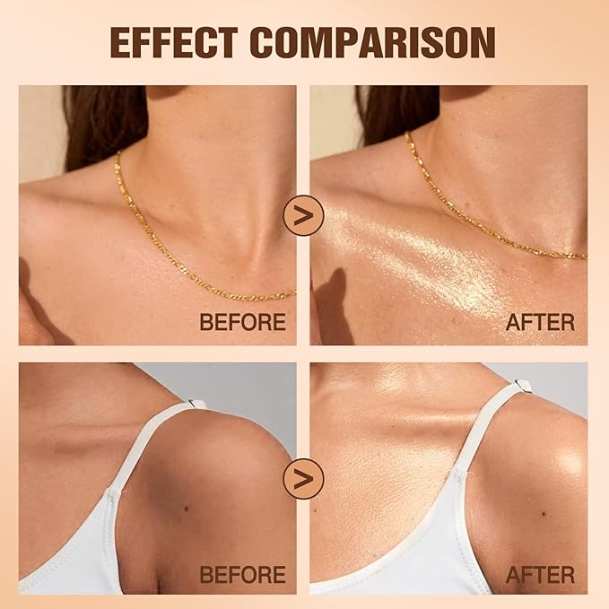 60ml Shimmer Body Oil – Illuminating Sunscreen SPF 30 Body Glow Oil with Radiant glitter, Lightweight Moisturizer for Highlighted Skin, Non-Greasy, Water-Resistant Summer Glow Enhancer (01# Gold)