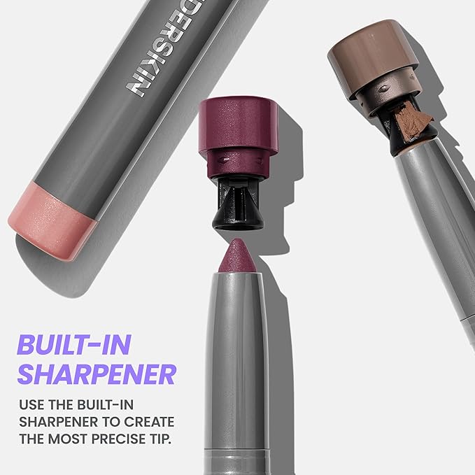 Wonderskin IYKYK Eyeshadow Stick - Longwear Eye Shadow Sticks, Budge-Proof & Waterproof Shimmer Eyeshadow Stick with Built-in Sharpener (Vixen)