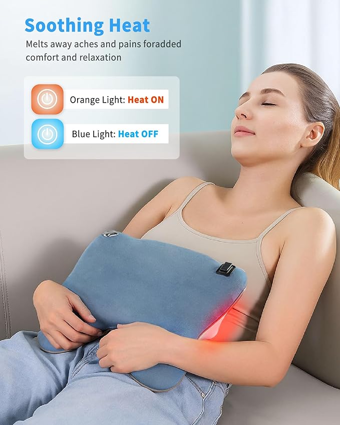 OWAYS Rilassa Cordless Back Massager with Heat, Shiatsu Neck Massager for Pain Relief Deep Tissue, 4D Kneading Massage Pillow for Back, Shoulder, Legs, Relax at Home Office and car