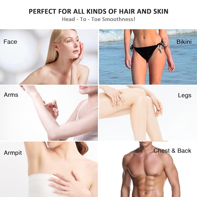 Waxing Kit -Digital Wax Warmer Machine for Hair Removal with 4 Packs of Hard Wax Beads & Silicone Pot for Full Body, Legs, Face, Eyebrows, Bikini, Brazilian at Home Waxing Kit for Men Women