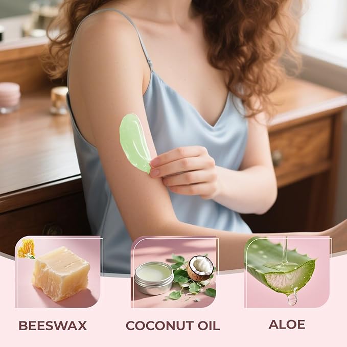 2.5lb/40oz Hard Wax Beans for Sensitive Skin - Large Bulk Refill for Waxing Brazilian, Bikini, Underarms, Face, Body with 20 Sticks (Aloe)