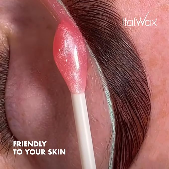 Italwax Top Line Pink Pearl Hard Wax 1.65lb (750g) – Semi-Creamy Shiny Pink Facial Wax for Sensitive Skin, Strong from First Pull, Highly Elastic for Precision Work – Made in Italy