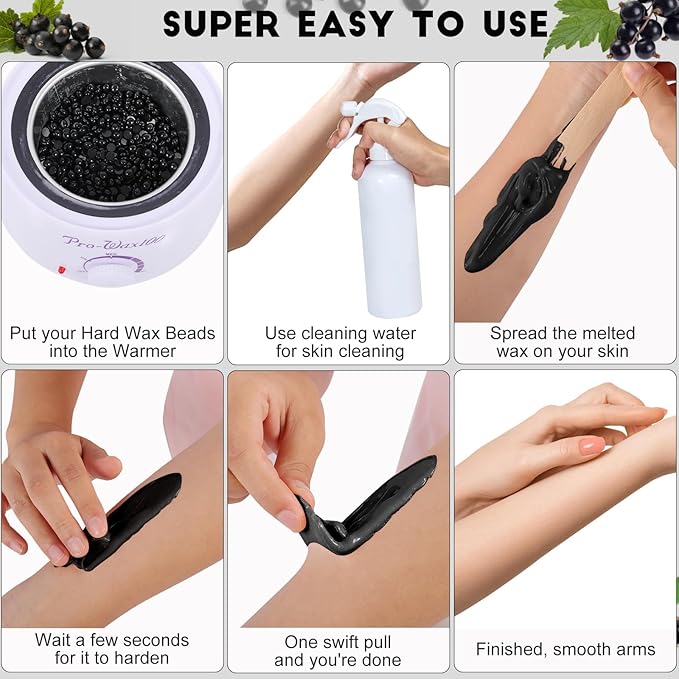 2.5 lb Bulk Sensitive Skin Wax Beads for Hair Removal, Waxing Beads for Coarse and Fine Hair, Gentle Formula for Body Brazilian Waxing, Bikini Face Leg Underarm Back Chest, Includes 20 Sticks