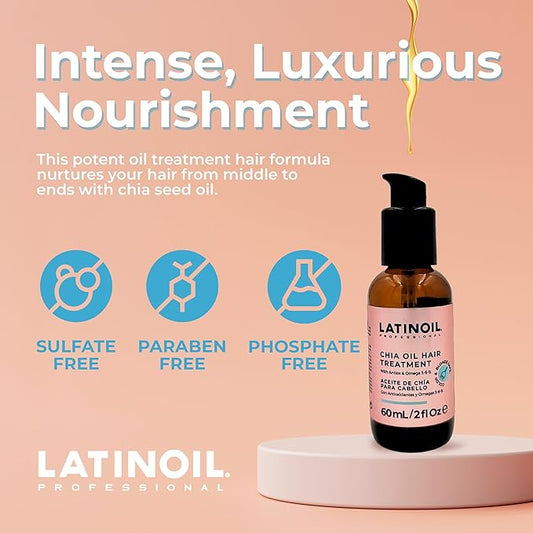 Chia Oil 2 oz / 60 ml - Instant Repair For Damaged Hair - Eliminates Frizz, Dryness - Adds Silkiness - Absorbs Fully & Quickly - Color Safe - Read our REAL Reviews