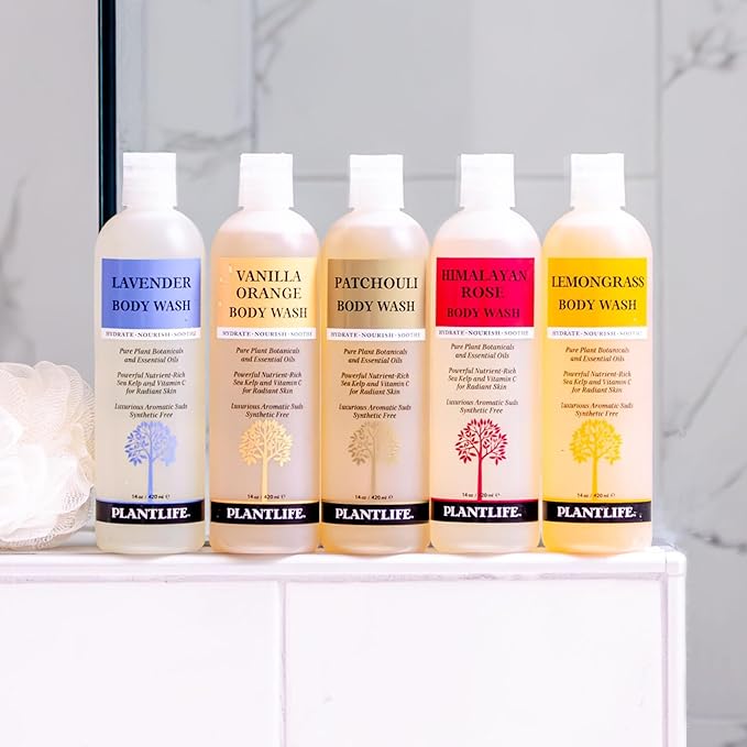 Plantlife Patchouli Body Wash - GMO and Gluten Free Gentle and Moisturizing Body Wash That Contains Only Ingredients Straight from Nature - Manufactured in the USA 14 oz