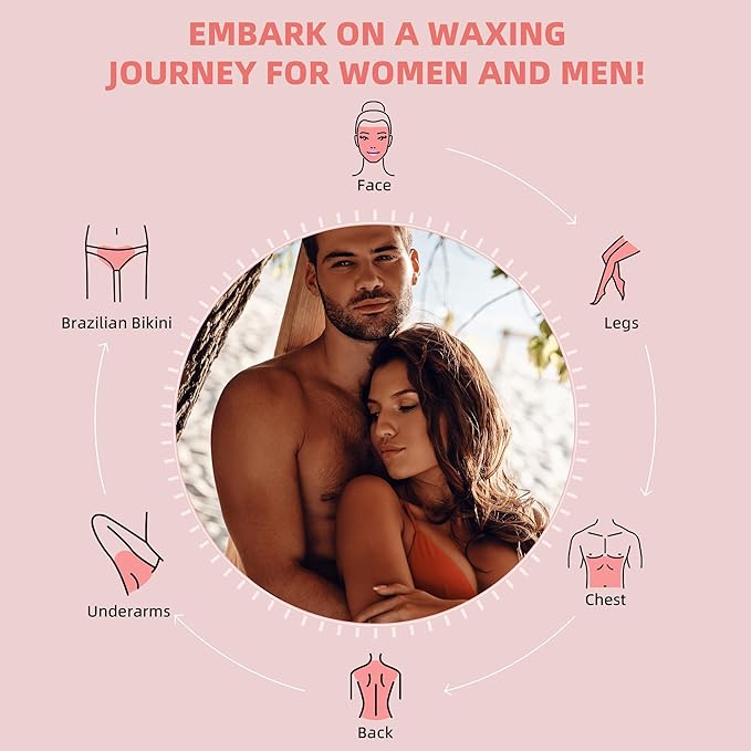 Hard Wax Beads for Hair Removal, 2.5lb, Rose Oil Infused, Brazilian Bikini Wax for Women Men, Sensitive Skin, Full Body Legs Face Underarms Waxing Beads