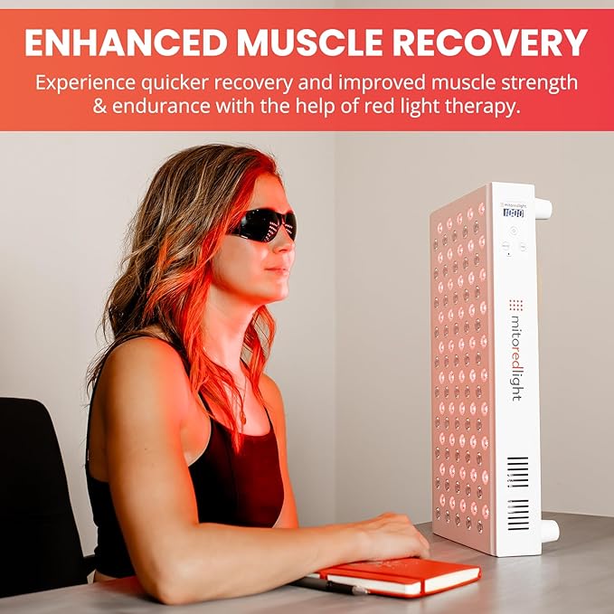 Mito Red Light – MitoMID 2.0 Red Light Panel – Red Light Therapy for Face and Neck – Red Light & Near Infrared Red Light Therapy – at-Home Red Light Therapy for Body