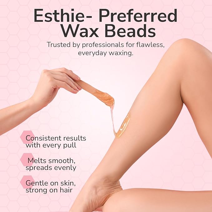 WAXXED Honeyed Hard Wax Beads 2.2LB – Budget-Friendly Golden Gel Waxing Beads That Melt Fast at Low Temp – Flexible Texture for Smooth Application – Clean Removal, Low Residue - Gentle for All Areas