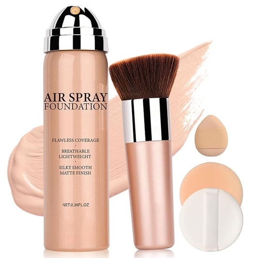 Airbrush Foundation Makeup Spray Full Coverage Foundation for Mature Skin,Long-lasting Airbrush Flawless Setting Spray,Waterproof Foundation for Smooth Radiant Skin (Natural/Warm Porcelain)