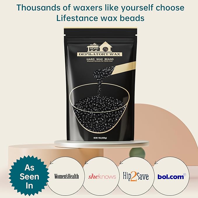 Lifestance Hard Waxing Beads for Large Areas - 1lb Blackberry Coarse Hair Removal for Underarm, Leg, Body, Brazilian Bikini at Home for Women and Men