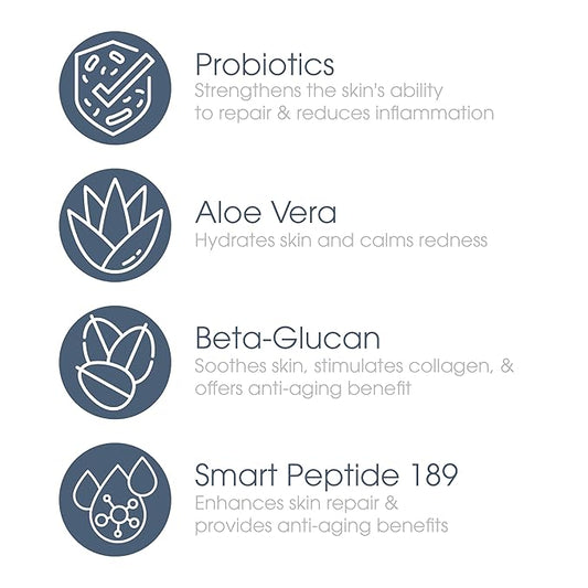 Glowbiotics Probiotic Revitalizing Cleanser 5 oz – Gentle Hydrating Face Wash with Probiotics, Peptides & Aloe Vera | Daily Cleanser for Sensitive, Dry & Aging Skin