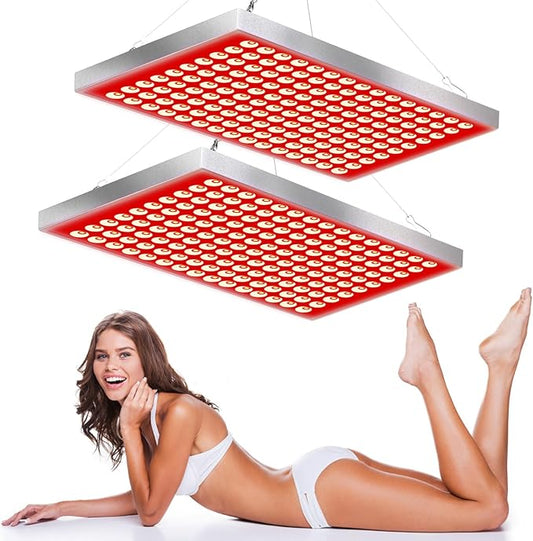 Red Light Therapy for Body and Face, LED Red Light Panel with Stand, 660nm and 850nm Infrared RedLights Therapy Device for Full Body Skin Rejuvenation at Home (2 Pack)