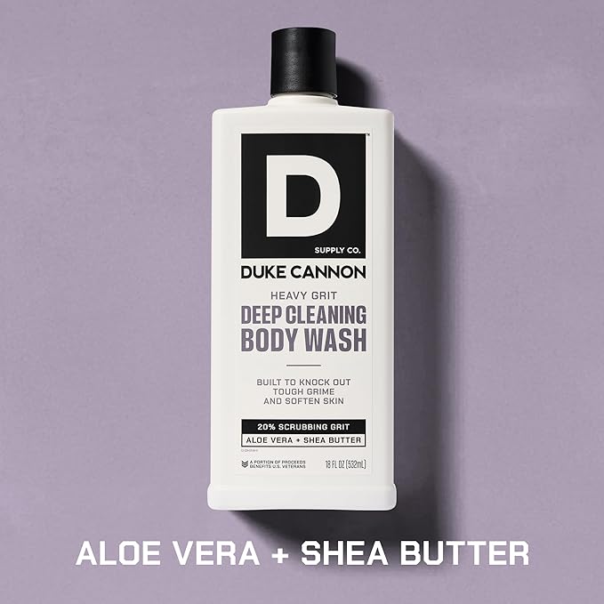 Duke Cannon Heavy Grit Body Wash - Deep Cleaning, 18oz | Industrial Strength Formula for Men, Refreshing Scent, Tough on Dirt & Sweat, Clean Skin & Invigorating Cleanse