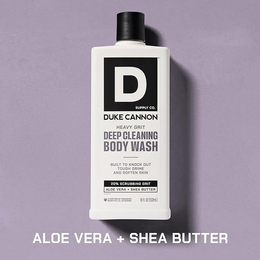 Duke Cannon Heavy Grit Body Wash - Deep Cleaning, 18oz | Industrial Strength Formula for Men, Refreshing Scent, Tough on Dirt & Sweat, Clean Skin & Invigorating Cleanse